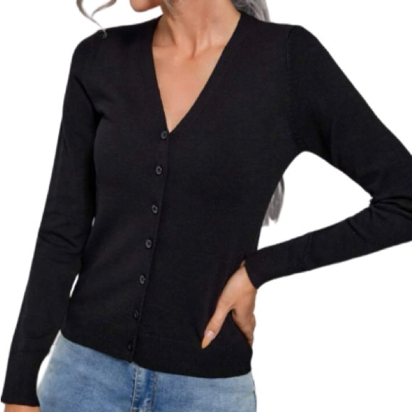 Classic Black Cardigan - New! Size Large - Picture 3 of 7